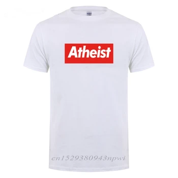 Атеист символ на FSM пастафарианская религия печатни тениски мъже мъже новост памук с къс ръкав тениска Тениска градинска върховете Tee