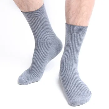 Плюс голям голям размер 48,49,50,51,52,53 ежедневни мъжки зимни чорапи EU 39-44 Мъжки чорапи, рокли 6 двойки твърди памучни бизнес Чорапи на екипажа