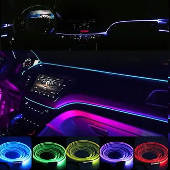 Auto Ambient Light With 3SMD Led Floor Lamp Wireless RGB Car Interior Neon Optical Fiber Strip Remote and APP Bluetooth Control