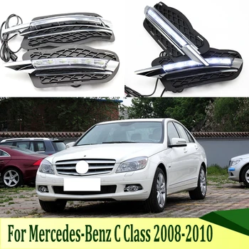 2 елемента за Mercedes-Benz C Class W204 2008-2010 6000K White Light LED дневни ходова светлини DRL автомобили противотуманная на прожекторите