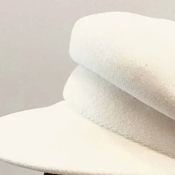 Фибоначи бял филц високо качество на вълна, филц мода жените шапка военна fedora