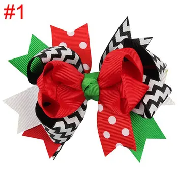 Naturalwell Girls Hair Accessories Child Christmas gift Hairclips Kids party bows Kids hairbows ribbon hair clips 10шт BB030