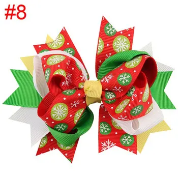 Naturalwell Girls Hair Accessories Child Christmas gift Hairclips Kids party bows Kids hairbows ribbon hair clips 10шт BB030