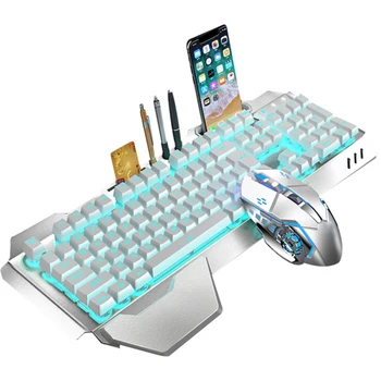 Ръчна безжична клавиатура с подсветка Mouse Set, безжична клавиатура и Мишка Set акумулаторна клавиатура и мишка с резолюция 4 DPI