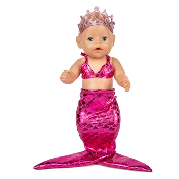 Новият костюм на русалка, годни за 17-инчов кукли 43 см стоп-моушън облекло, аксесоари за кукли