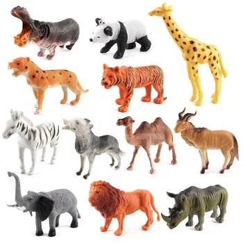 Гората реалистични диви животни тигър, лъв, слон зоологическа градина в джунглата мини играчки за домашни любимци децата образователни фигура от набор от играчки