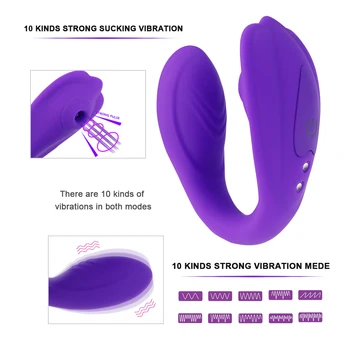Клитора смучене вибратор носене вибратор стимулация на клитора и G-Точката 10 Инсталиране на засмукване и вибрация секс играчки за жени двойки