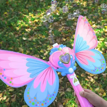 Децата ръчно магическа пръчка балон машина електрическа пеперуда балон вентилатор производител с музика светлина деца на Открито в градината подарък играчка