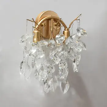 Модерен Crystal Монтиран На Стената Лампа Светлини Спалня Баня Стенни Хол Ночники Трапезария Начало Декоративни Монтиран На Стената Лампа
