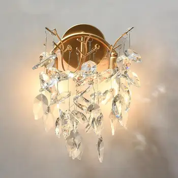 Модерен Crystal Монтиран На Стената Лампа Светлини Спалня Баня Стенни Хол Ночники Трапезария Начало Декоративни Монтиран На Стената Лампа
