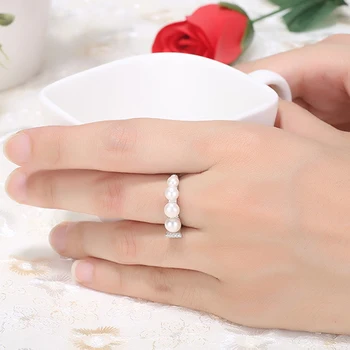 [MeiBaPJ]2018 високо качество AAA Циркон пръстена естествени сладководни перли бижута от сребро 925 регулируем пръстен за жени