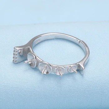[MeiBaPJ]2018 високо качество AAA Циркон пръстена естествени сладководни перли бижута от сребро 925 регулируем пръстен за жени