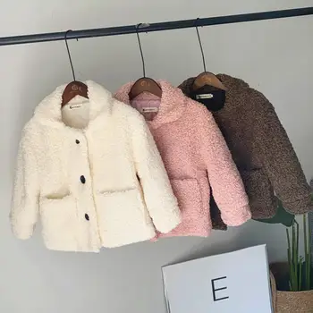 12M-12T детска палто от изкуствена кожа Baby Teddy Bear дебела топла горна дреха за момчета палта, зимни якета за момичета Y3468