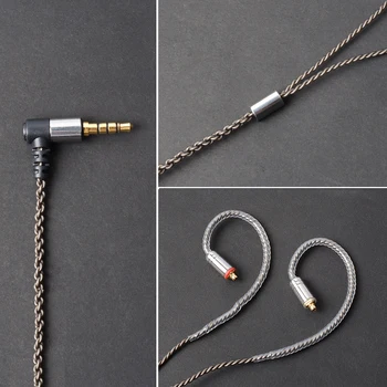 OKCSC слушалки ъпгрейд кабел 5N 4 акции подмяна на MMCX монокристален покрит със сребро за Shure SE846 / SE535 / SE315 / SE215 микрофон