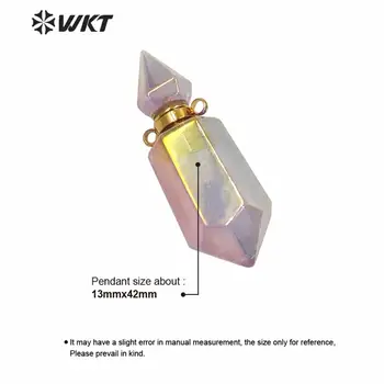 WT-P1592 WKT exclusive newest natural light purple double stone линии Aura spirit quartz essencial oil камък висулка в подарък
