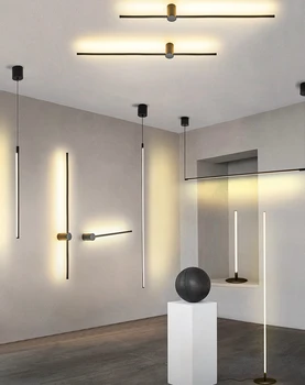 Модерни led висящи лампи черно/Sliver led окачен тавана лампа, окачена лампа за коридора кухня хол спалня
