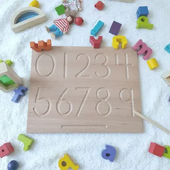 Децата на азбуката дърво Монтесори букви детски образователни дървени играчки Digitals дъска знание за писане на практика играчки за деца