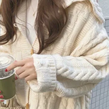 Жилетка жени Модни всички-Мач прости твърди меки пуловери са топло прекрасен есенен отдих однобортный градинска свободни Ulzzang
