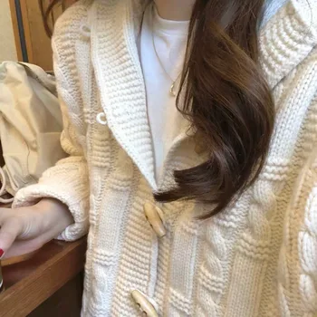 Жилетка жени Модни всички-Мач прости твърди меки пуловери са топло прекрасен есенен отдих однобортный градинска свободни Ulzzang
