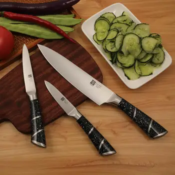 Кухня 8 в 1 ножове готвач нож за хляб полезност Обстрагывая Секира ножове комплект, неръждаема стомана, острие острилка белачка за доставка за сега