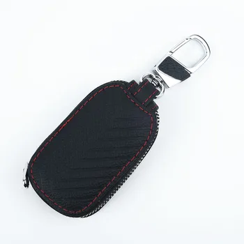 Мода от естествена кожа кола ключодържател капак с цип калъф организатор на икономка чанта за ключове нов ключодържател чантата за ключовете в чантата си
