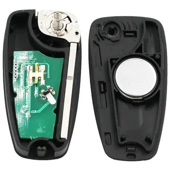 Флип бутон на дистанционното ключ 3 за Ford Mondeo Focus C-max 433MHZ с чип 4D63 или 4D60 или без чип HU101 uncut blade