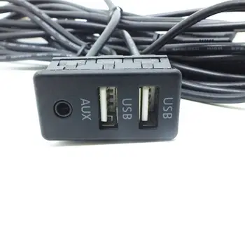 1.5 м автомобилна таблото вълни AUX USB порт панел двоен USB удължителен кабел адаптер