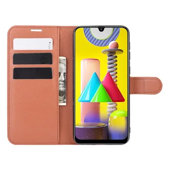 За Samsung Samsung Galaxy М31 ПУ кожен калъф корица портфейла на притежателя на картата Корица на книгата за Samsung М31 флип телефон Capa Fundas