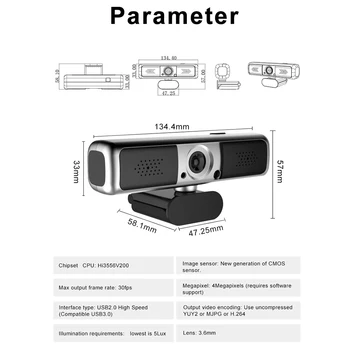 4X zoom Webcam 4MP web cam 2K camara web para pc web camera with microphone web Camera for PC usb webcam camera full hd webcam