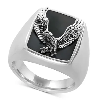 Самоличността на мъжете Орел пръстен мотоциклет партия мъжки пръстени хип-хоп мощен Орел сребърен цвят пръстени колоездач пръстен бижута