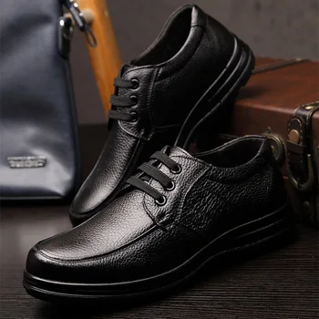 Нов 2020 високо качество естествена кожа обувки мъжете апартамент мода, мъжки Ежедневни обувки марка човек мек удобен стягам черно ZH740