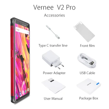 Vernee V2 Pro 4G мобилен телефон IP68 Водоустойчив FHD + 2160 * 1080p лицето ID 6 GB + 64GB 21MP+5MP 13MP+5MP 4 камери 6200mAh здрав телефон