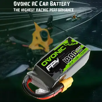 Ovonic Lipo Батерия 1300mAh 4S 100C 14.8 V Softcase Pack with XT60 Plug for RC FPV Car Truck Heli Airplane UAV Drone Racing