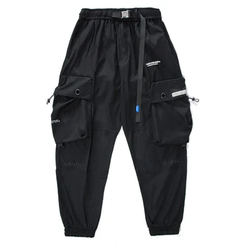 11 BYBB тъмната градинска светоотражающая ивица карго панталони човек хип-хоп тактическа функция мъжки панталони с големи джобове пътеки Мъжки панталони