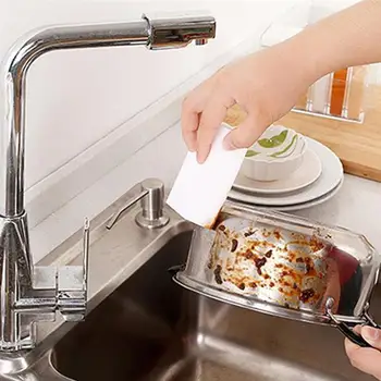 100шт гъба за почистване на домакински, кухненски търкане с гъба практически търкане с гъба домакински инструмент за почистване на кухненските гъби