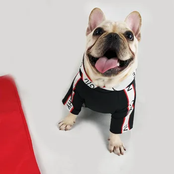 Дрехи за кучета за малки кучета памучни блузи за френски булдог дрешки за чихуахуа Писмо печат куче яке PC0914 дропшиппинг