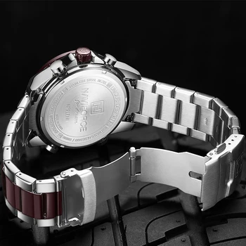NAVIFORCE луксозни мъжки часовник военни цифрови двойни дисплеи Спортни кварцов ръчен часовник Водоустойчив часовник от неръждаема стомана мъжки часовник