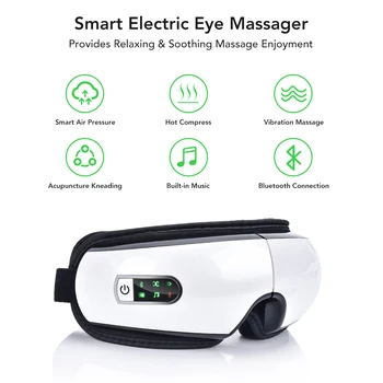 Bluetooth Електрическа Вибрация Масажор За Бръчици Около Очите Умора Свали Горещ Компрес Терапия Вибриращ Масаж Устройство За Грижа За Очите