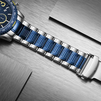 NAVIFORCE Хронограф мъжки нови часовници модната марка бизнес часовник Кварцов ръчен часовник от неръждаема стомана водоустойчив часовник 2020
