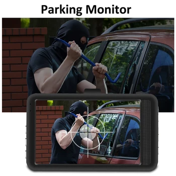 Автомобилен видеорекордер 3.0 Full HD 1080P един dashcam помещение на автомобила видео авторегистратор паркинг монитор детектор на движение камера за кола