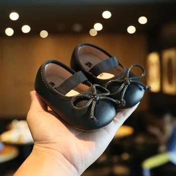 Claladoudou 11.5-14.5 cm марка детската изкуствена кожа обувки сладък пеперуди чист през цялата чорап апартамент обувки есен детски меки Принцеса обувки
