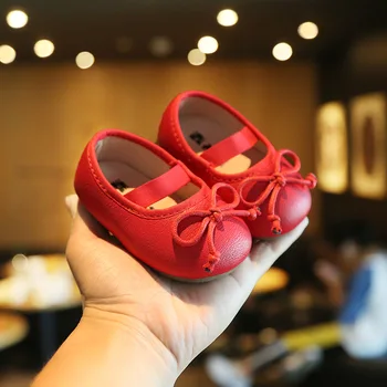 Claladoudou 11.5-14.5 cm марка детската изкуствена кожа обувки сладък пеперуди чист през цялата чорап апартамент обувки есен детски меки Принцеса обувки