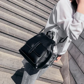SWDF 2021 News Retro Hasp Back Pack чанти ПУ кожена раница женски училищни чанти за момичета луксозни малки раници
