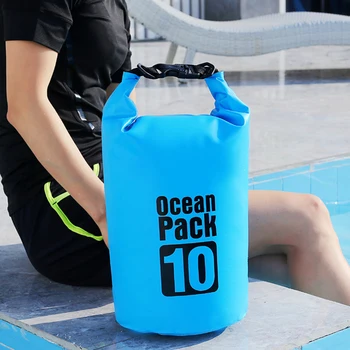10L 20L 30L Ocean Пакет суха чанта открит непромокаема чанта плуване, рафтинг плажна чанта с регулируема каишка 500D PVC
