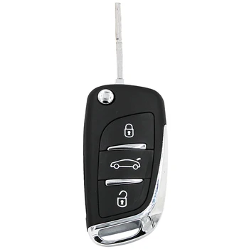 DS стил сгъваем ключ за Peugeot 206 207 206CC 3 бутона Keyless Entry Fob Remote Key 434 Mhz