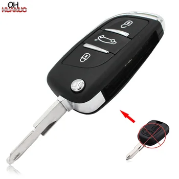 DS стил сгъваем ключ за Peugeot 206 207 206CC 3 бутона Keyless Entry Fob Remote Key 434 Mhz