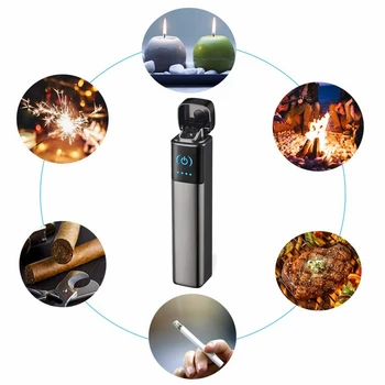 2021 Smart Touch USB Електронна запалка цигари двойна дъга плазма запалка ветрозащитный сензорен запалване Turbo пури, запалка мъже Подаръци