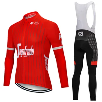 2018 пролет есен колекция нов червен Велосипед Фланелка с дълъг ръкав за мъже открит състезателен трекинг велосипед Джърси ropa ciclismo костюм