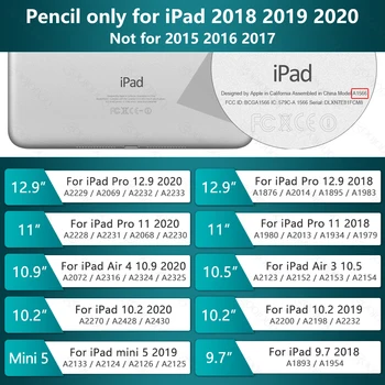 GOOJODOQ Stylus Молив за iPad с отклонение на дланта, активна писалка-молив за Apple Pencil 2 1 iPad 10.2 2019 2020 Pro Air 11 4