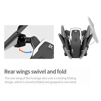 Drone 4k RC Romote Control Plane Toy HD Wide Angle Camera 1080P WiFi fpv Drone Dual Camera Quadcopter Height Keep Drone Camera
